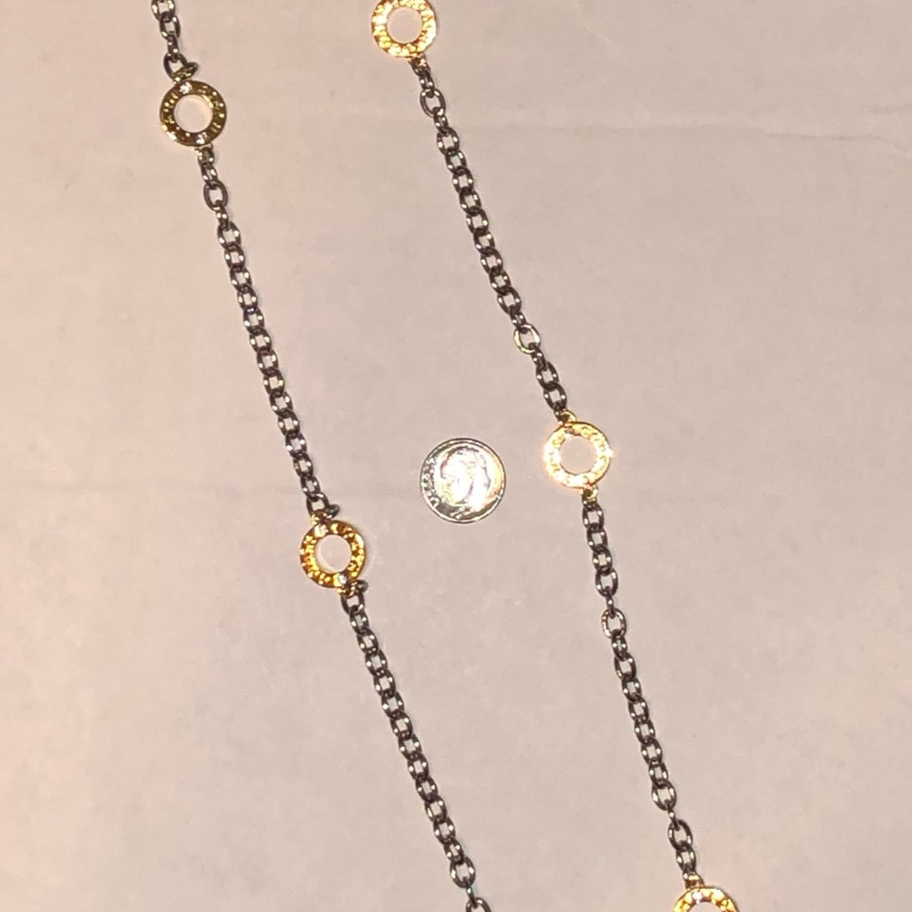 Coach 36 inch circle station necklace with crystals. - Picture 5 of 6